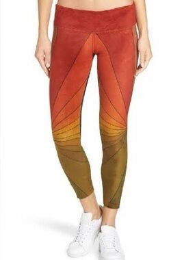 Aviator Nation Velour Galaxy Sunburst Rainbow Leggings - Small